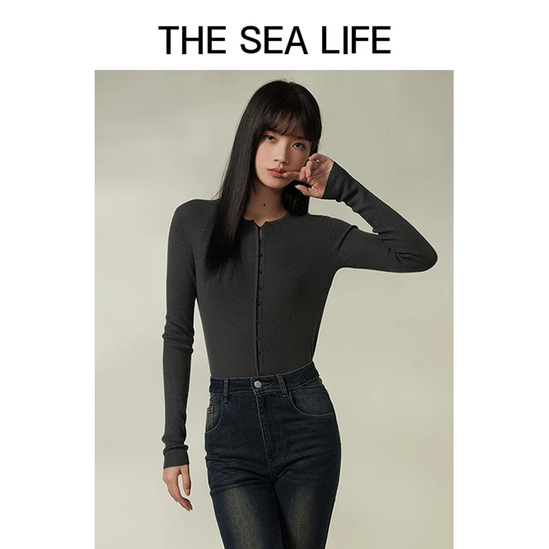 欧海一生 24春夏针织衫显瘦轻薄修身通勤打底衫thesealifeX15738