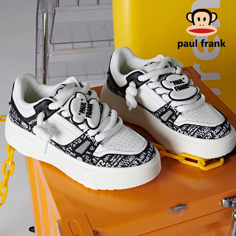 paul frank/大嘴猴四季运动时尚头层牛皮增高厚底休闲潮流板鞋022