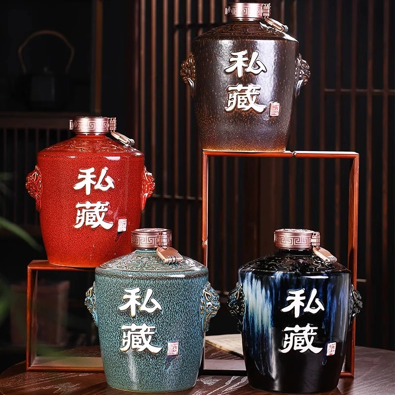景德镇五斤密封好泡酒空坛子陶瓷装酒壶酒罐酒缸封藏复古酒瓶子