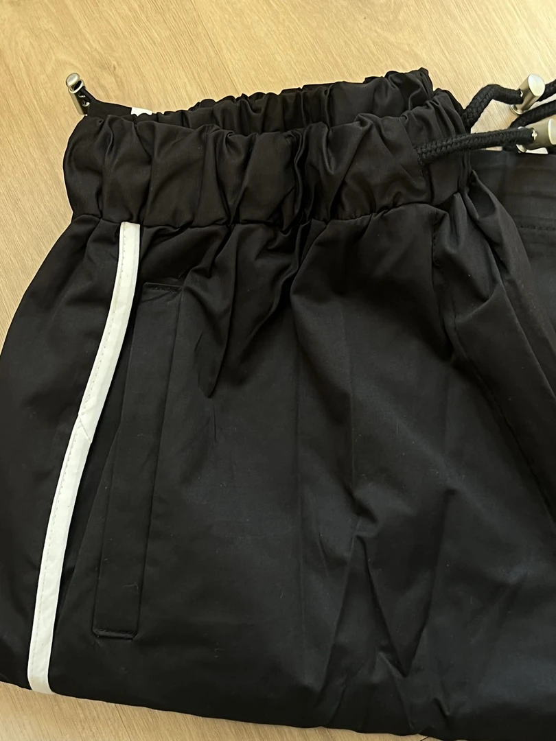 韩国东大门秋装新款 抽绳松紧腰脚口可收休闲阔腿裤 no退no换