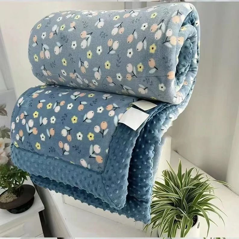 正品双面绒豆豆被牛奶绒夹棉宿舍保暖加绒盖毯可机洗单双人春秋被