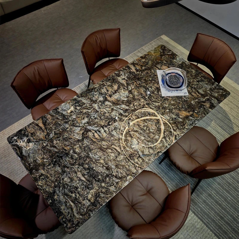 【铂金钻】巴西进口奢石天然餐桌轻奢极简高端别墅餐厅家用饭桌