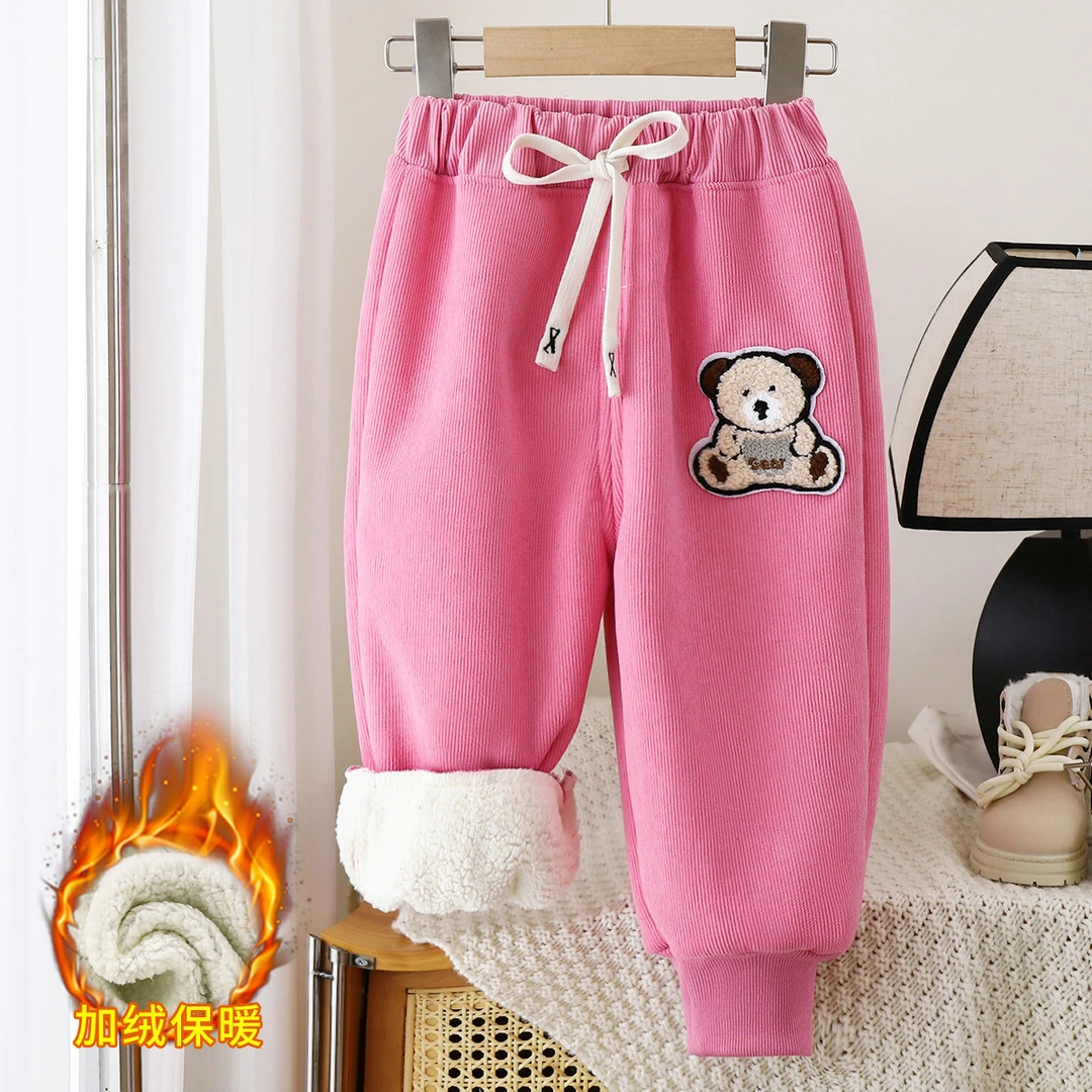 潮牌服装宝宝裤加绒加厚分体童装女宝加绒儿童保暖裤子加厚分体