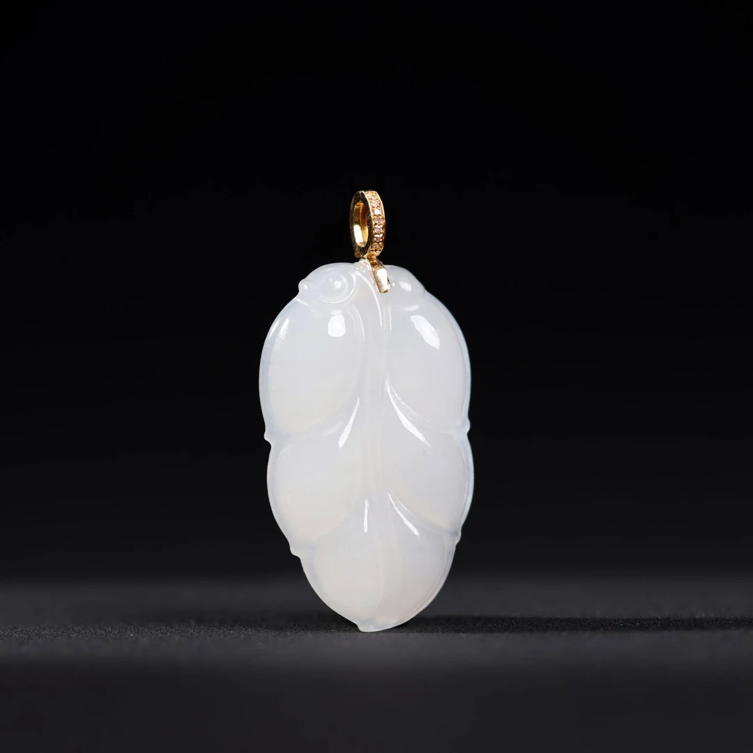 不染 | 原创设计精品和田玉白玉荔枝冻大业有成吊坠