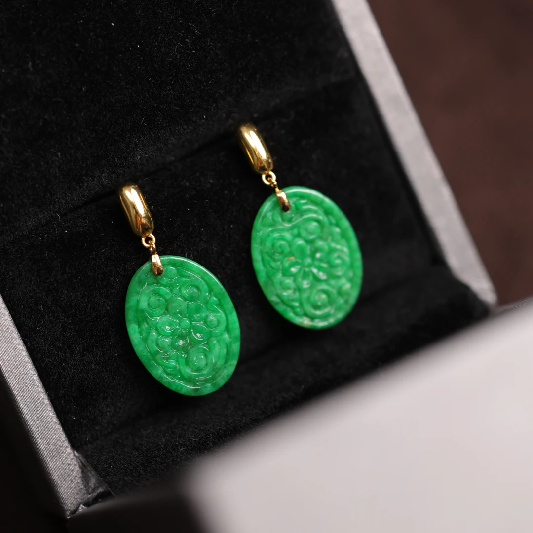 鲜活 | 严选精品艳果绿绿满色翡翠耳饰