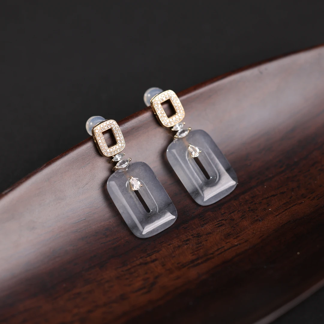 一团和气 | 珍藏级精品乌鸡种翡翠耳饰