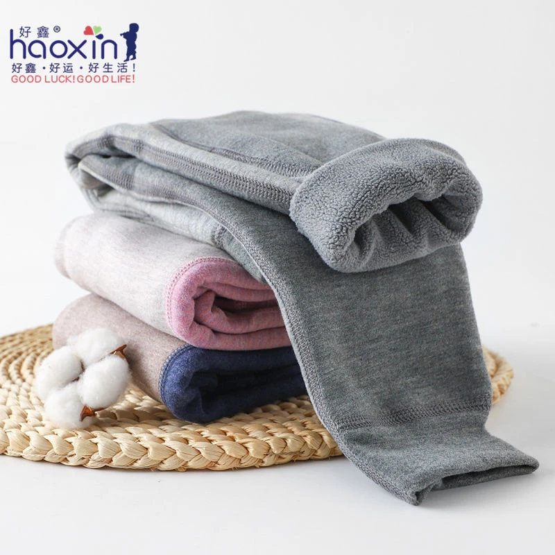 好鑫儿童加绒保暖裤男孩无骨打底裤内穿加厚女童秋冬加绒裤子