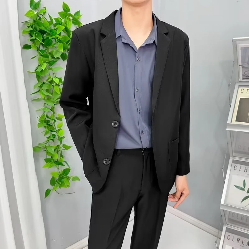 小西装外套男春秋韩版潮流商务百搭港风痞帅休闲西服外套男生