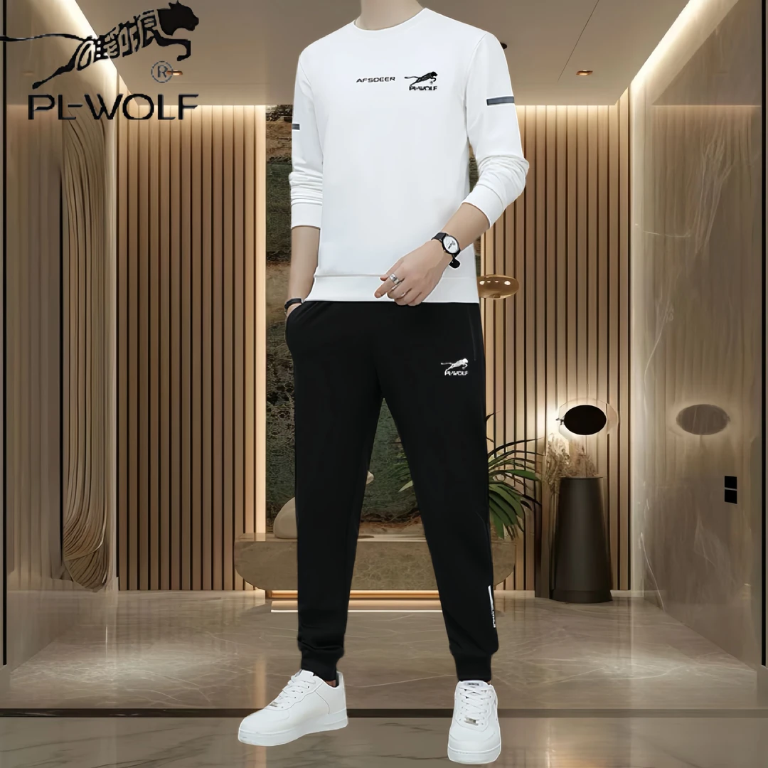 雄豹狼男士休闲运动套装男春秋冬季新款潮流长裤卫衣运动服两件套