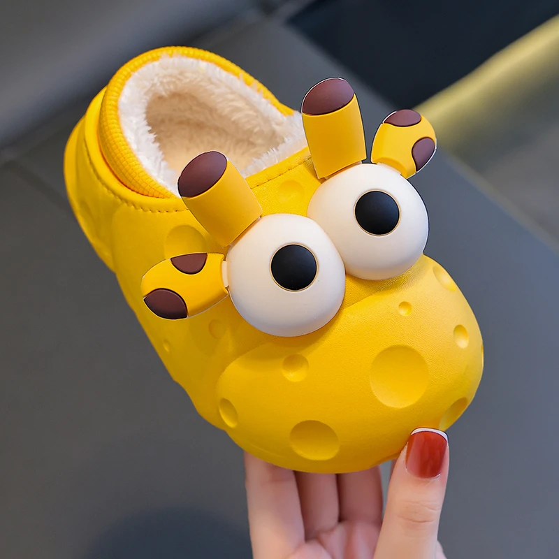 冬季儿童棉拖鞋女童室内家居保暖防滑宝宝毛毛绒拖鞋小孩棉鞋防水