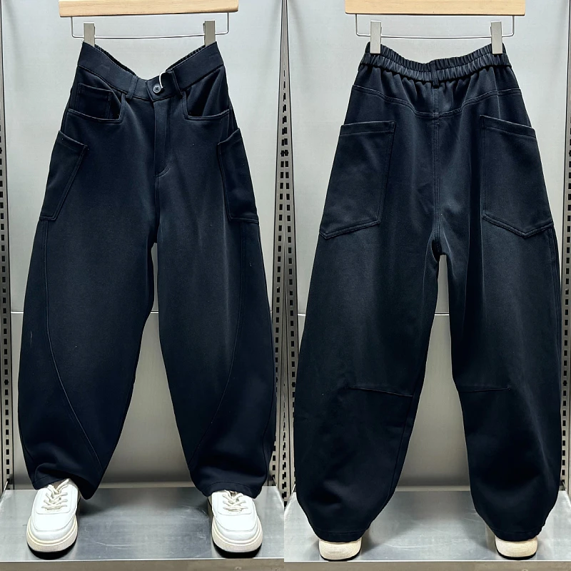 2025春季新款休闲裤男士宽松休闲卫裤潮牌青年百搭帅气直脚弯刀裤