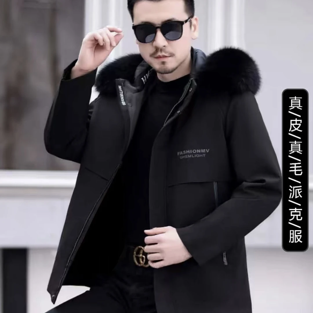 2024新款男士兔毛内胆派克服