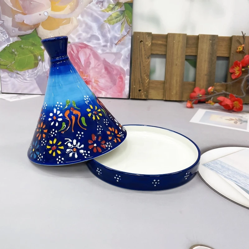 【欧礼HOME】景泰蓝系列塔吉锅釉下彩高温瓷