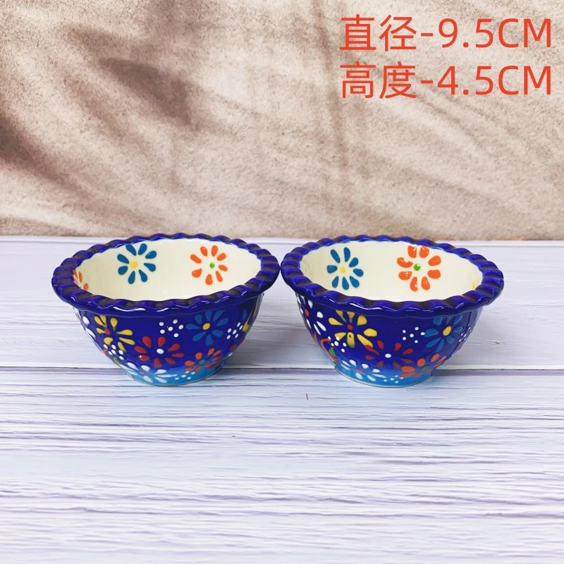 【欧礼HOME】景泰蓝系列4英寸手绘推料珠点碗手工陶瓷釉下彩