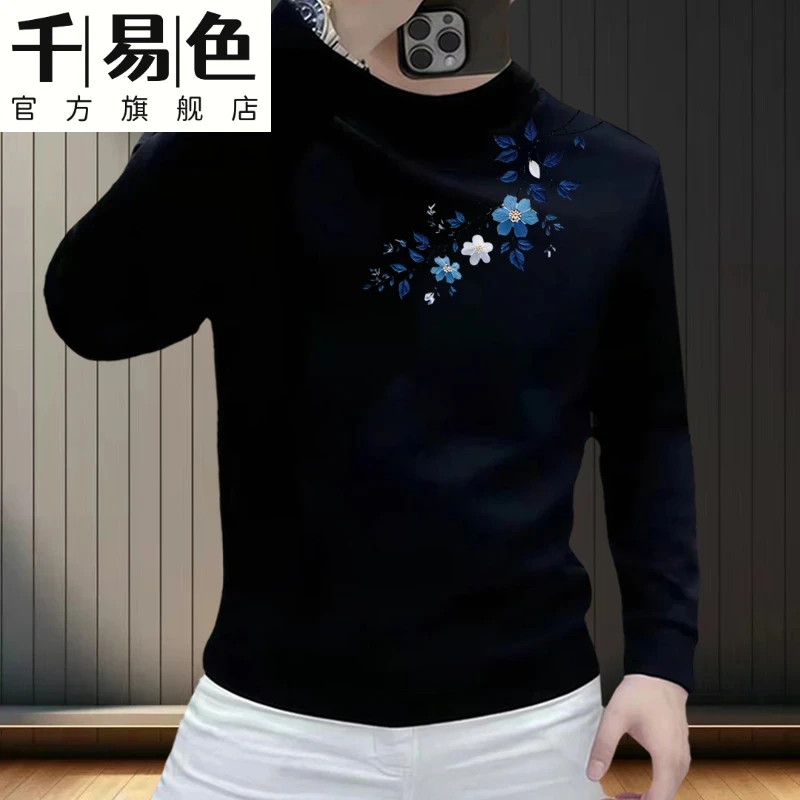 潮流新款圆领卫衣长袖潮牌2025休闲秋冬季印花时尚帅气男士上衣潮