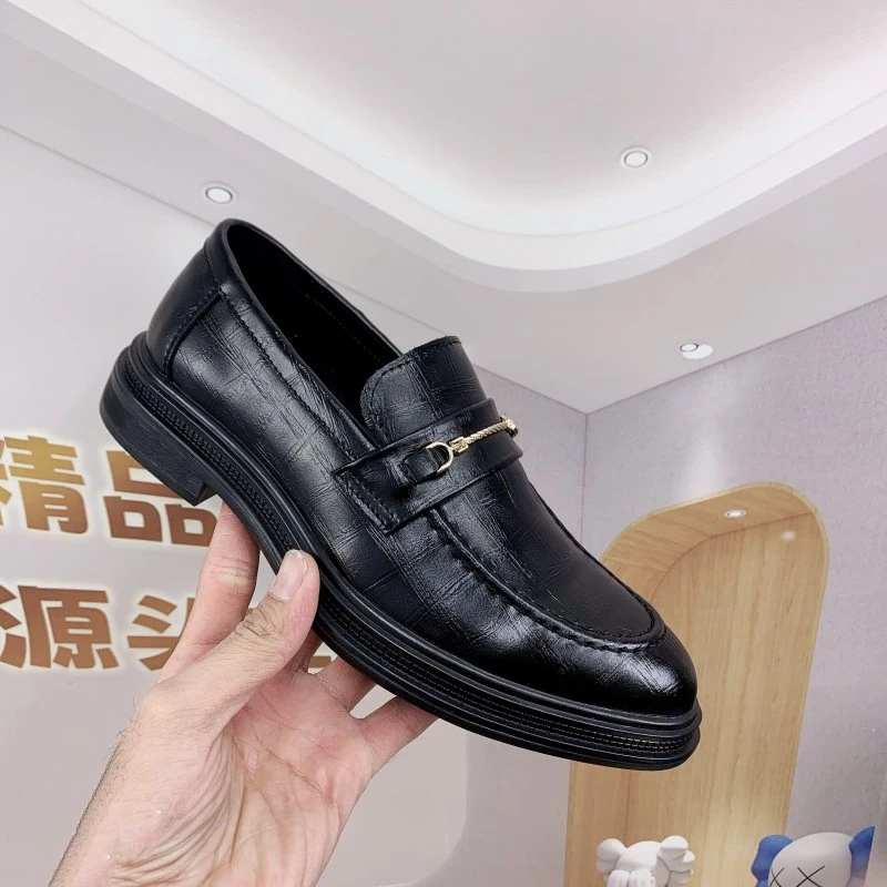 【断码】男士真皮厚底商务皮鞋一脚蹬休闲男皮鞋 60012