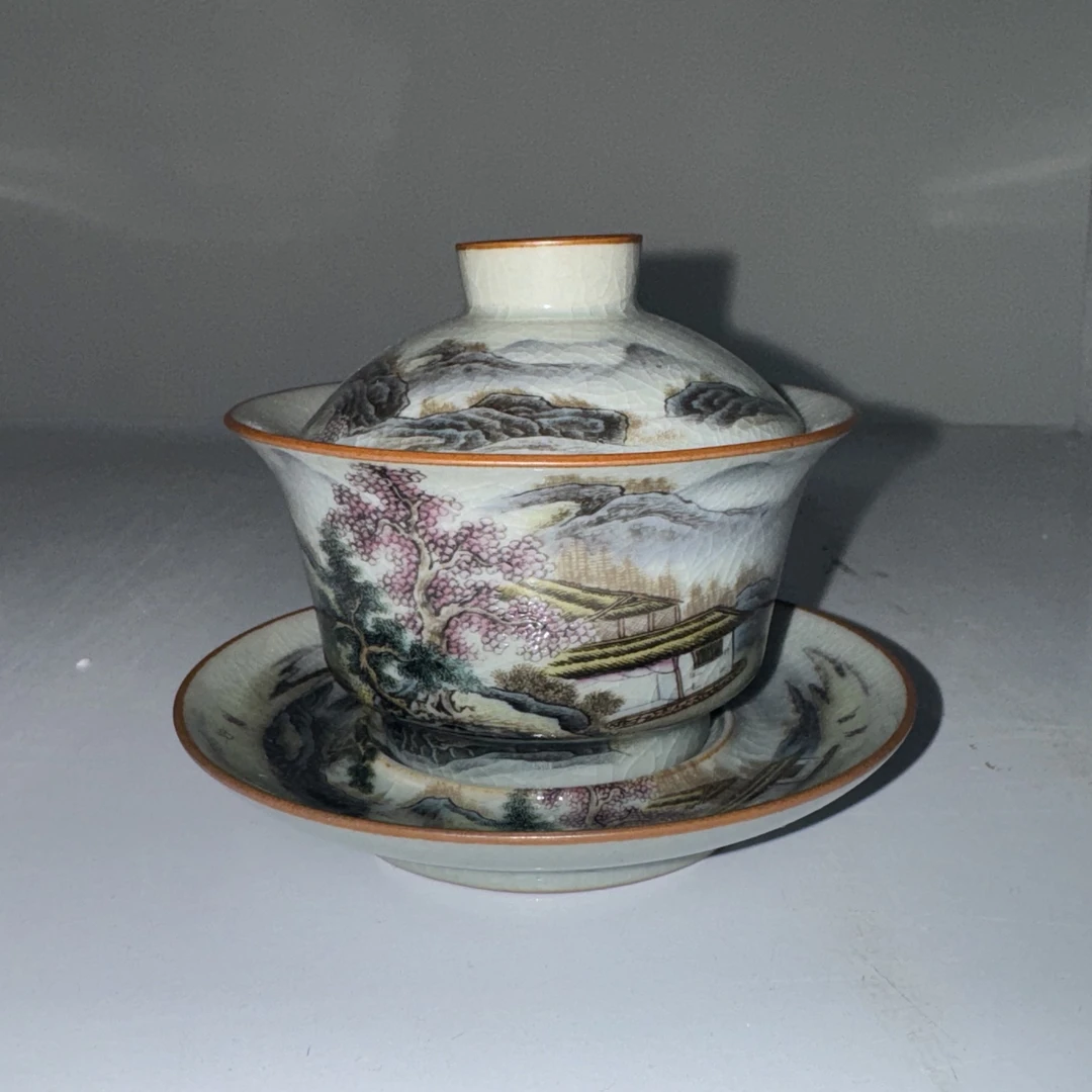 商家补贴冲单量中差评勿拍:微瑕老陶泥只此青绿岩茶盖碗(容量130)