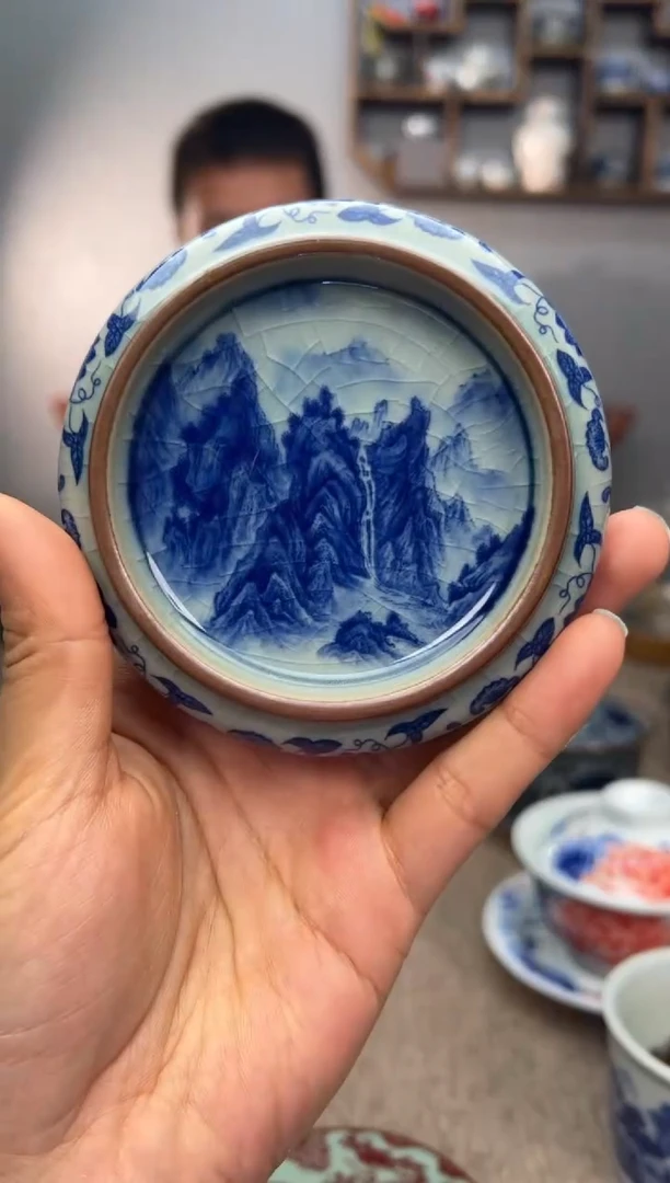 【闪购商品】陶瓷杯老陶泥千里江山杯垫