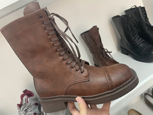 复古英伦方头马丁靴女2024秋新款短靴 断码福利