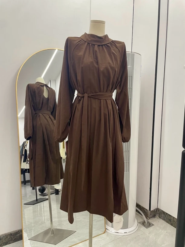 注：跑量款no退换 2024年秋季新款气质收腰系带中长款大衣