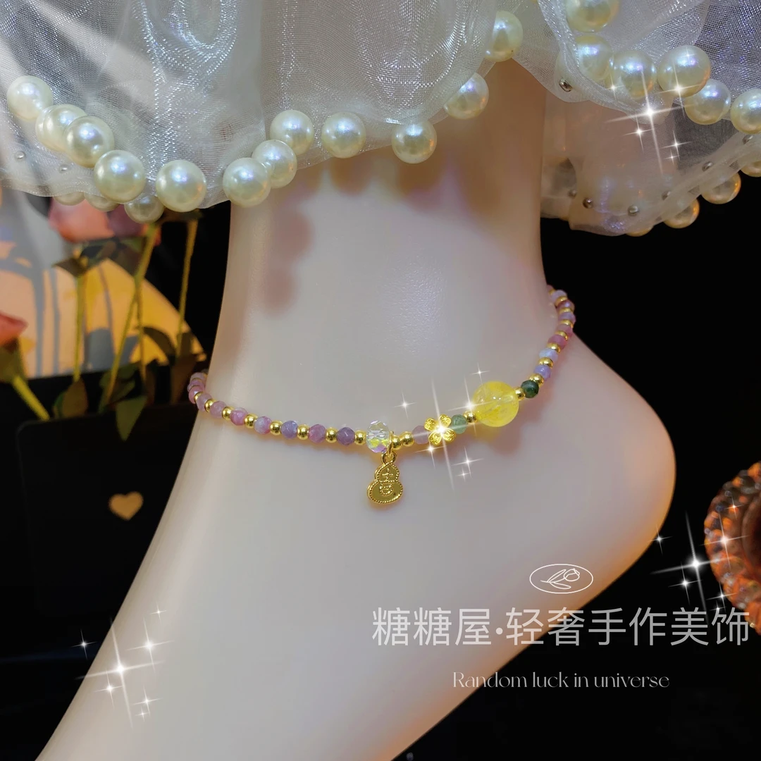 铜合金脚链 『吉』 手工手作弹力脚链