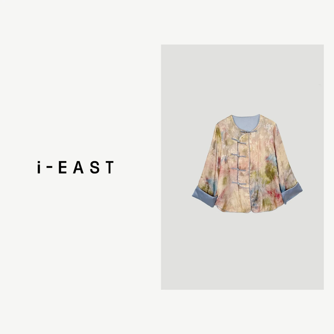 i-EAST 繁花若梦~新中式彩色水墨画开衫外套-4C WT41592