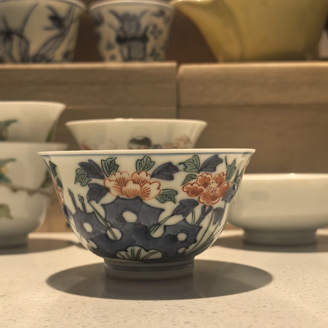 日本茶道具大名家井野祝峰，超薄暗刻底款平安祝峰压手杯，私聊上架