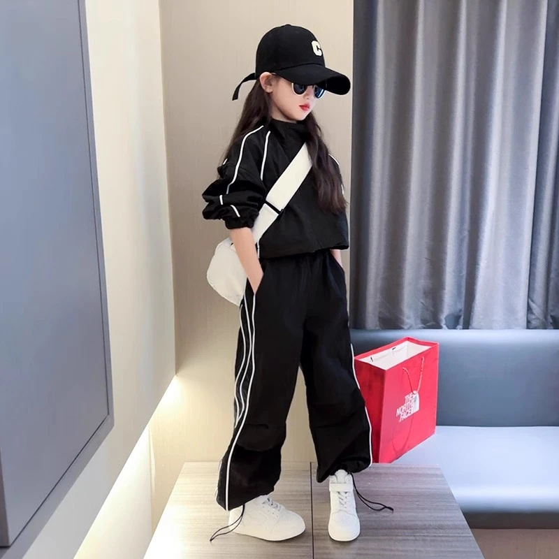 女童春秋装速干套装2025秋季新款洋气潮酷中大童运动休闲两件套潮