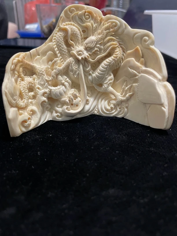 精品猛犸雕刻龙摆件S9635