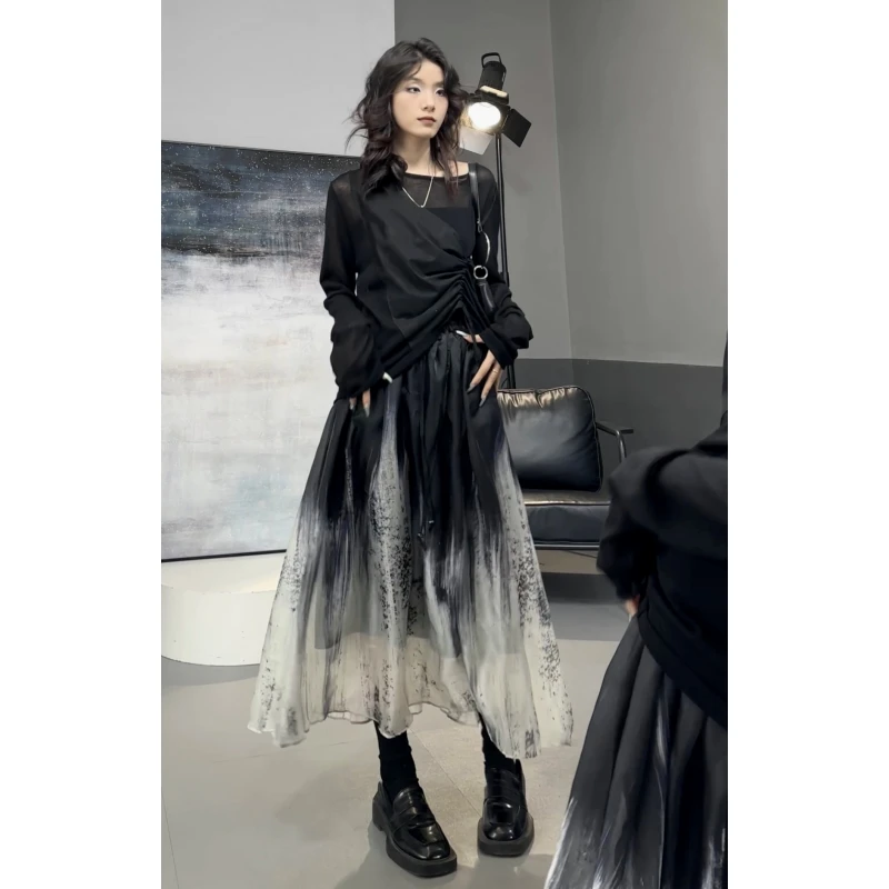 【清】新款气质显瘦设计感小众新中式女装半身裙春天仙女裙