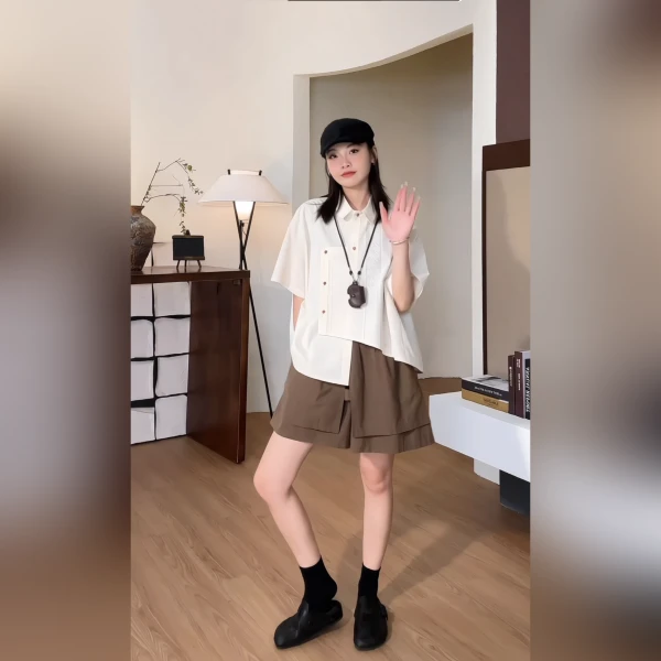 【清】衬衫夏季小清新气质衬衫女20221