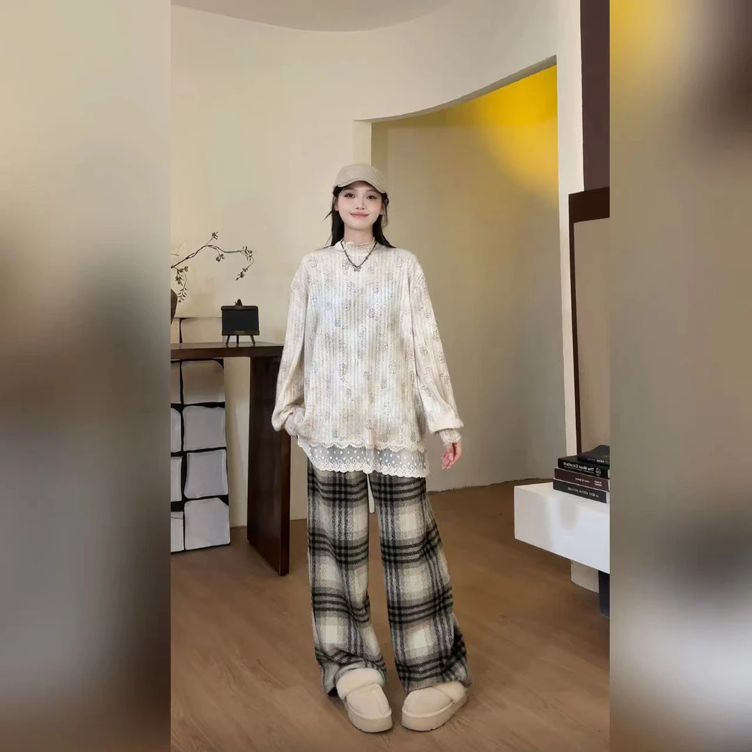 Z10106打底衫【干枯玫瑰】百搭蕾丝小花气质感打底衫上衣女