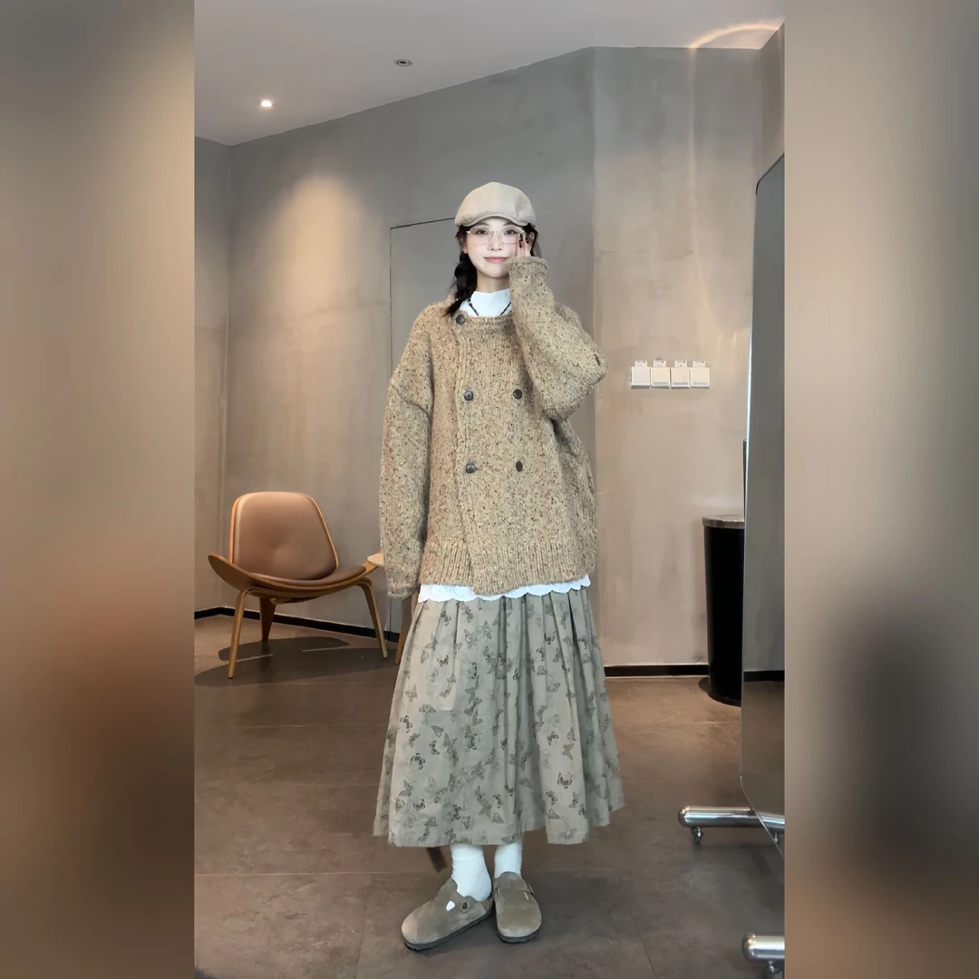 F50106毛衣外套秋冬重工设计感针织毛衣外套女