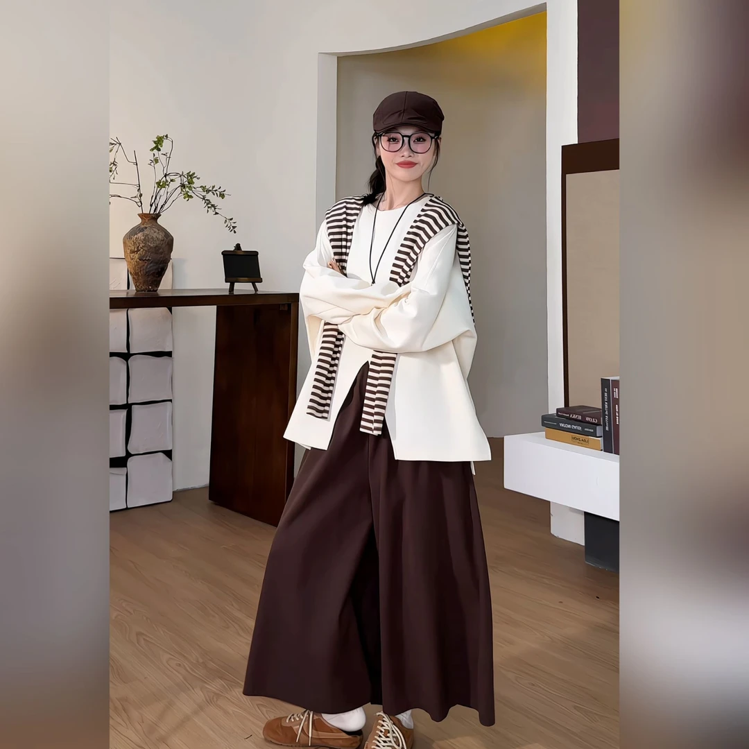 卫衣显高吸睛设计感中侧开衩卫衣女