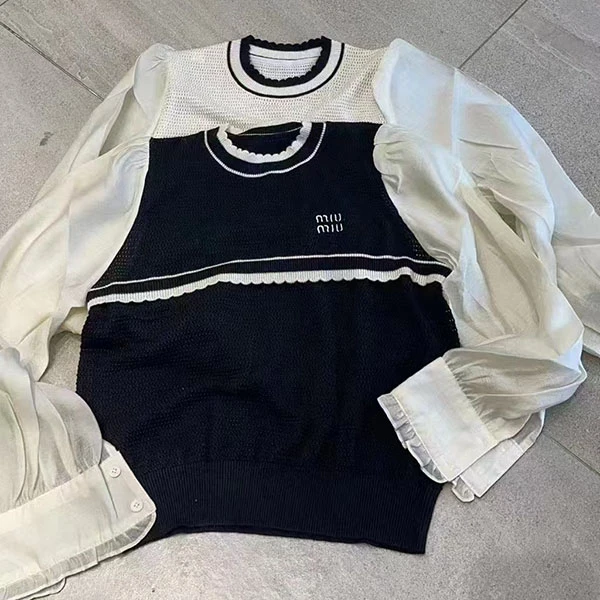 24款新款针织假两件套