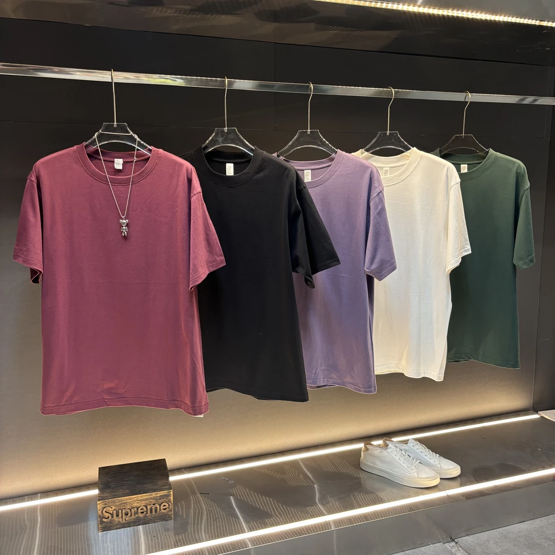 2024夏季休闲纯色百搭男半袖T恤短袖男装