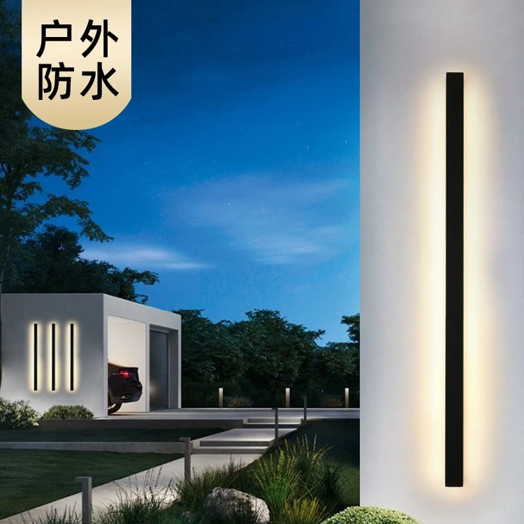 户外防水壁灯别墅庭院灯室外围墙线条灯极简长条洗墙灯大门外墙灯