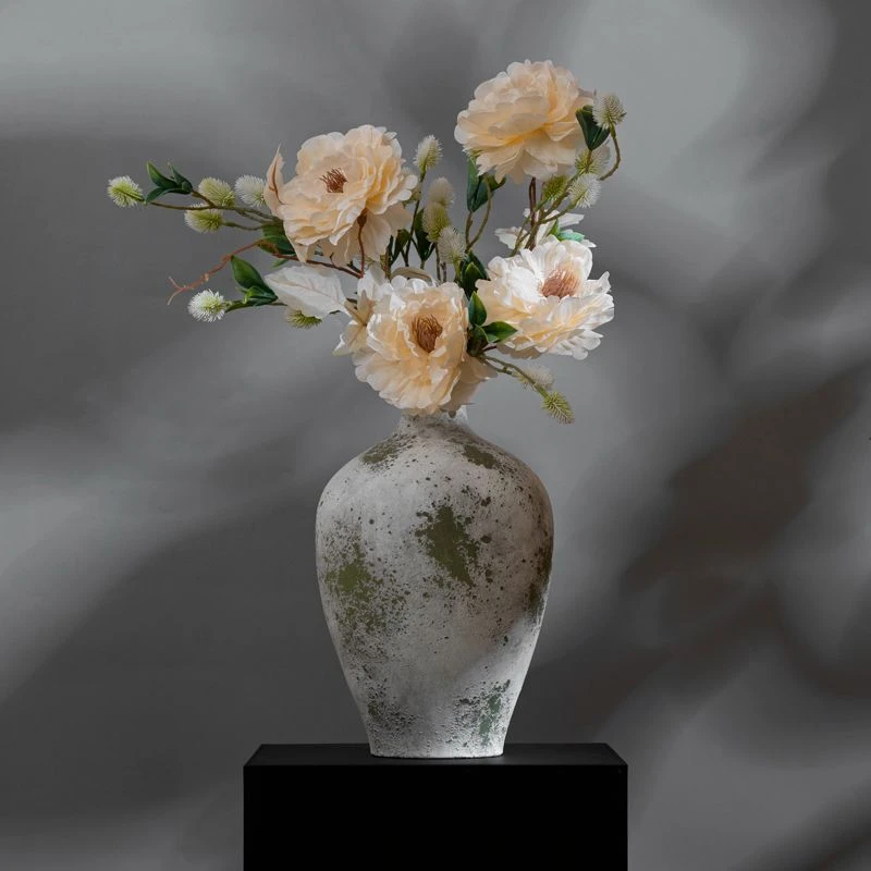 陶瓷花瓶轻奢高级感鲜花花瓶摆件客厅插花水养干花白色餐桌花瓶