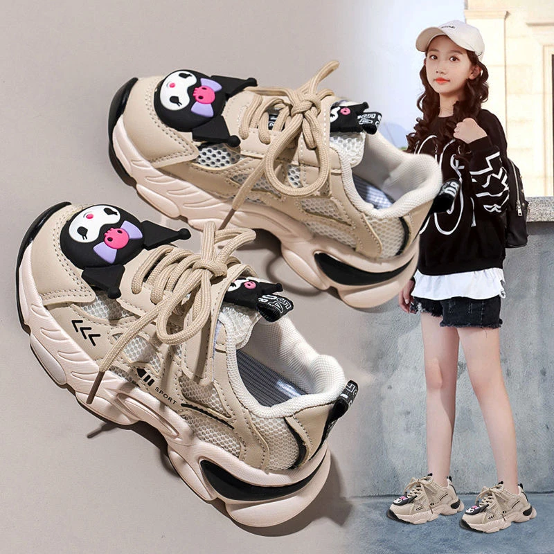 女童鞋子春秋季2024年新款女童老爹鞋中大童小女孩运动鞋儿童网鞋