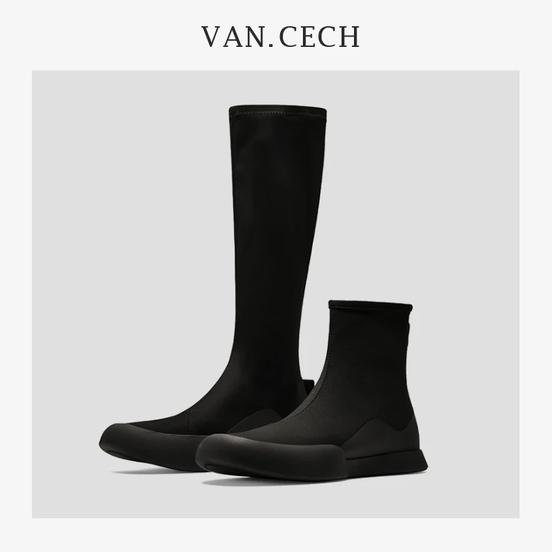 [经典款] 范哲希ROW秋冬时装靴莱赛尔纤维面料踝靴女弹力瘦瘦靴