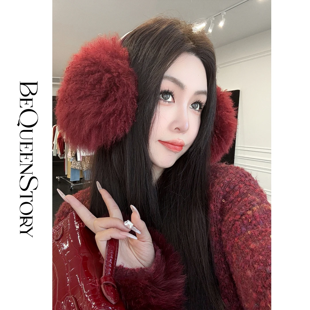 余潇潇配饰 保暖甜美冬季百搭山羊毛耳罩