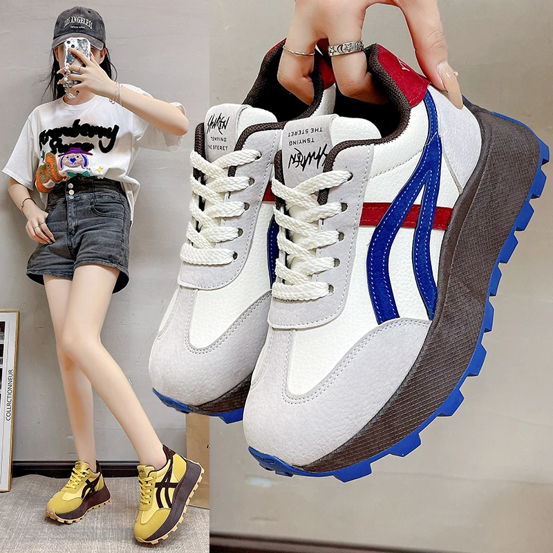 ins韩版阿甘鞋女潮2024秋季新款增高学生跑步运动休闲鞋街拍BN021