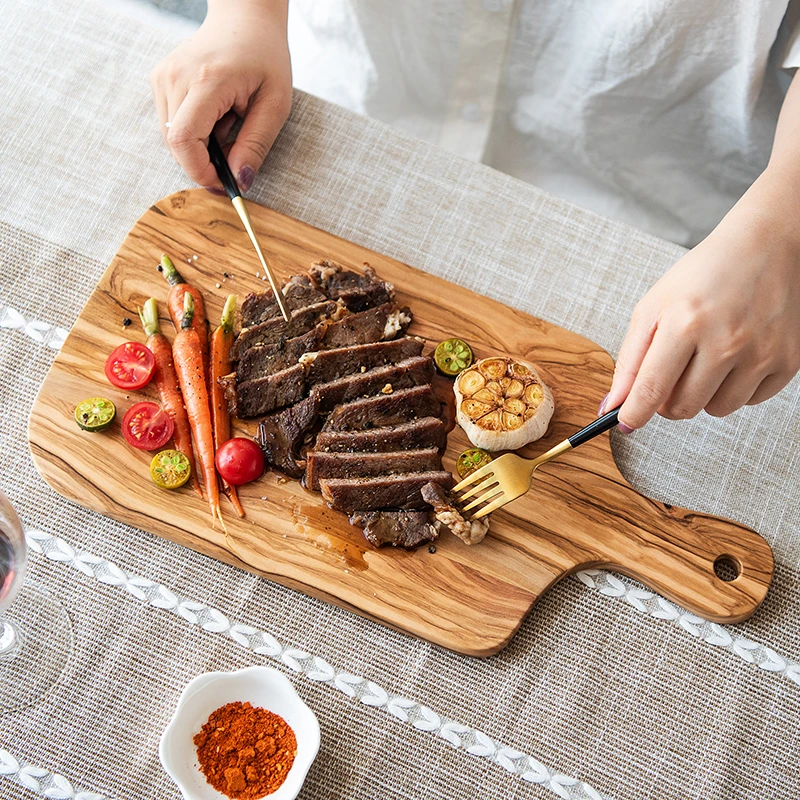 BF BILL.F SINCE 1983橄榄木手柄料理板创意西餐盘排盘点心盘