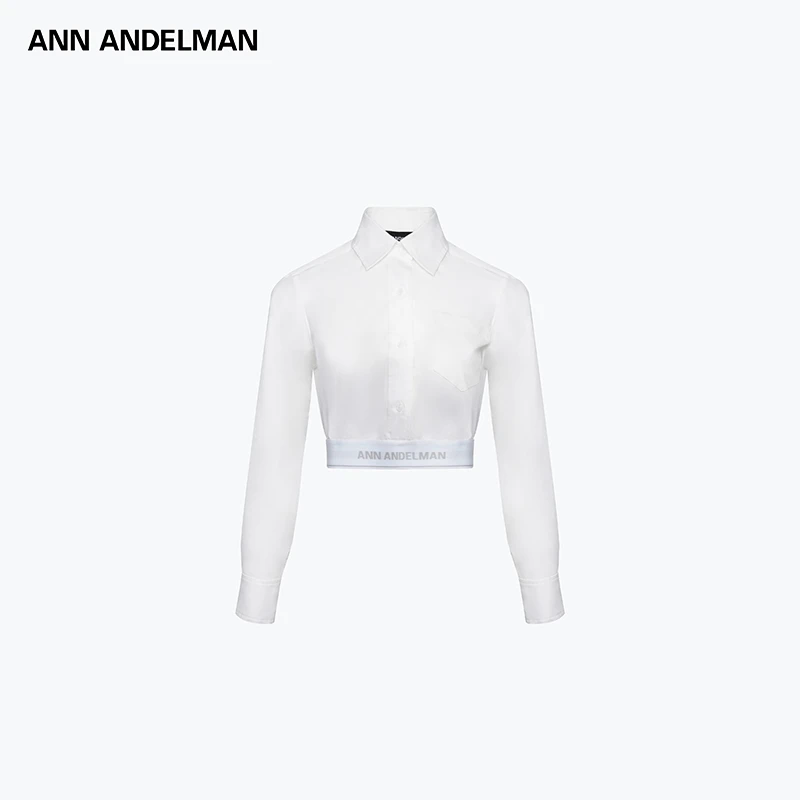ANN ANDELMAN 25秋冬 修身时尚休闲长袖织带橡筋衬衫