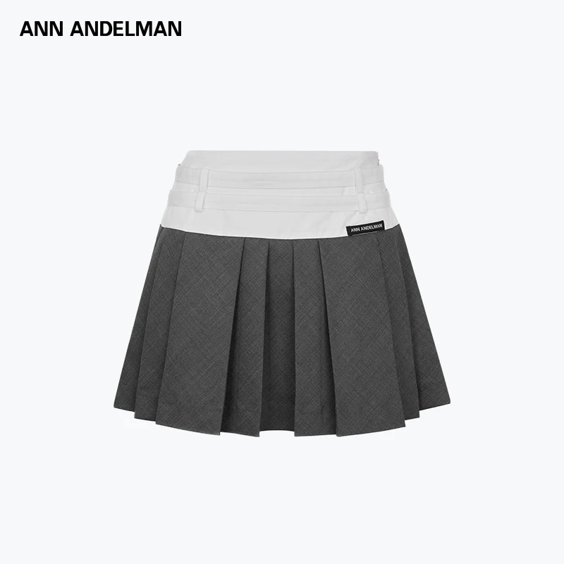 ANN ANDELMAN 25秋冬 时尚休闲百搭设计高腰显瘦百褶半裙