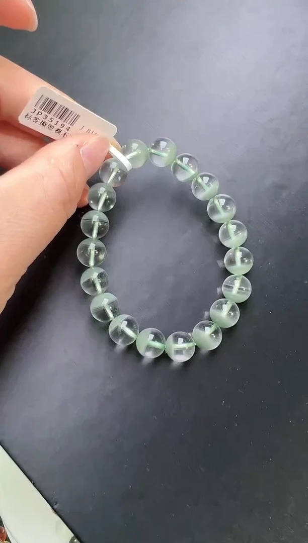 【闪购商品】水晶手串未镶嵌天然绿幽灵手串9m+ JP35194