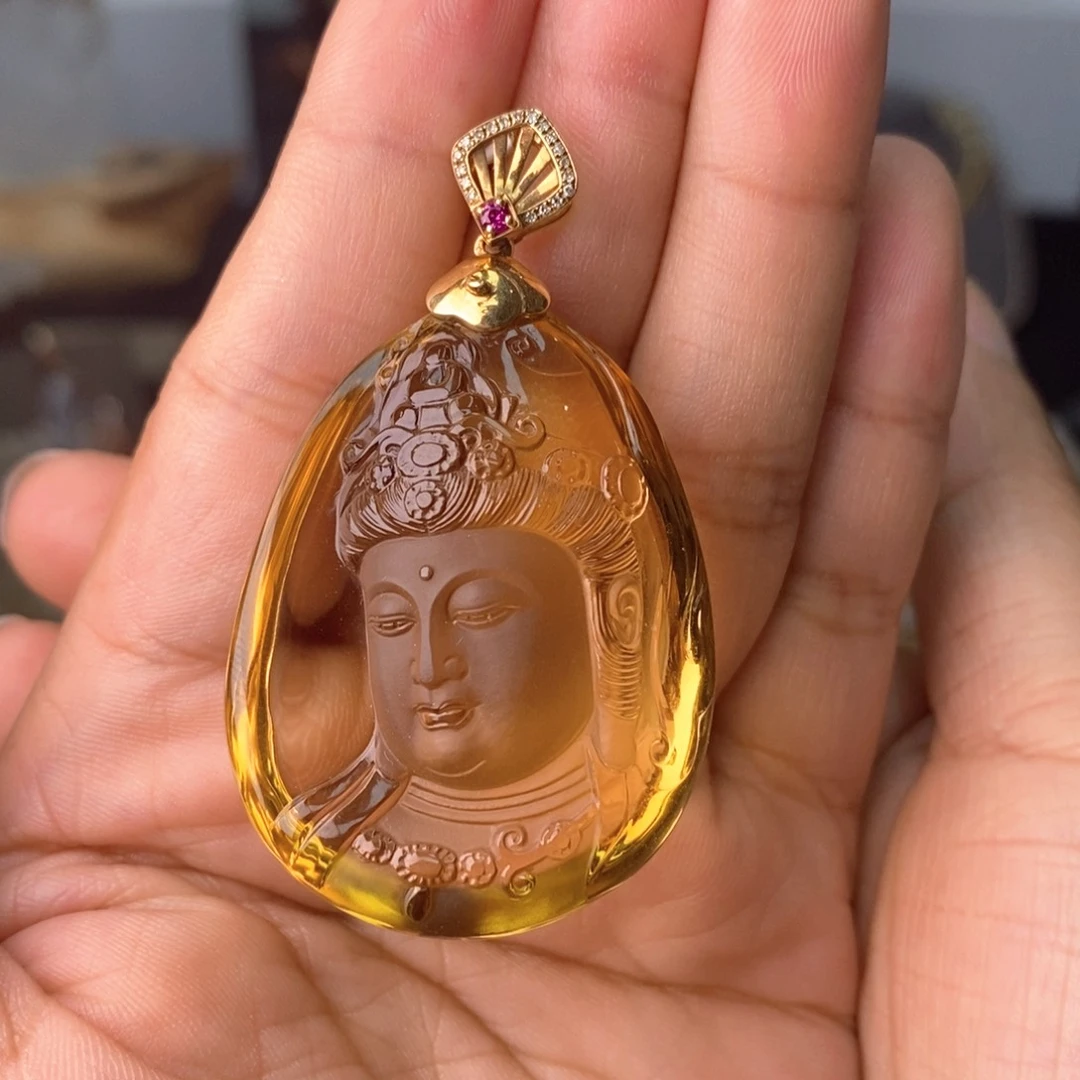 水晶颈饰18K金镶嵌JP21949婷