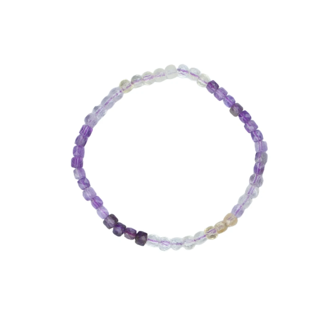 （福袋）天然紫黄晶方糖刻面手串-M20341