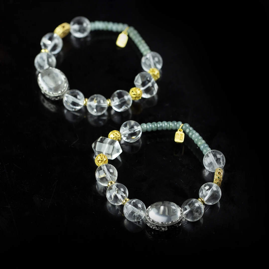 晶匠白水晶设计款手串多样性发一 编号-M24108简约