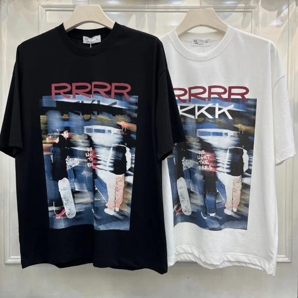 男女同款潮牌美式高街hiphop短袖青少年街头宽松欧美半袖T恤夏